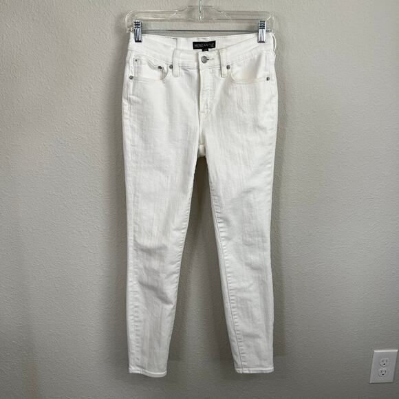 J. Crew Denim - J. Crew Mercantile White Skinny Jeans Women's 26 Denim Mid Rise Stretch